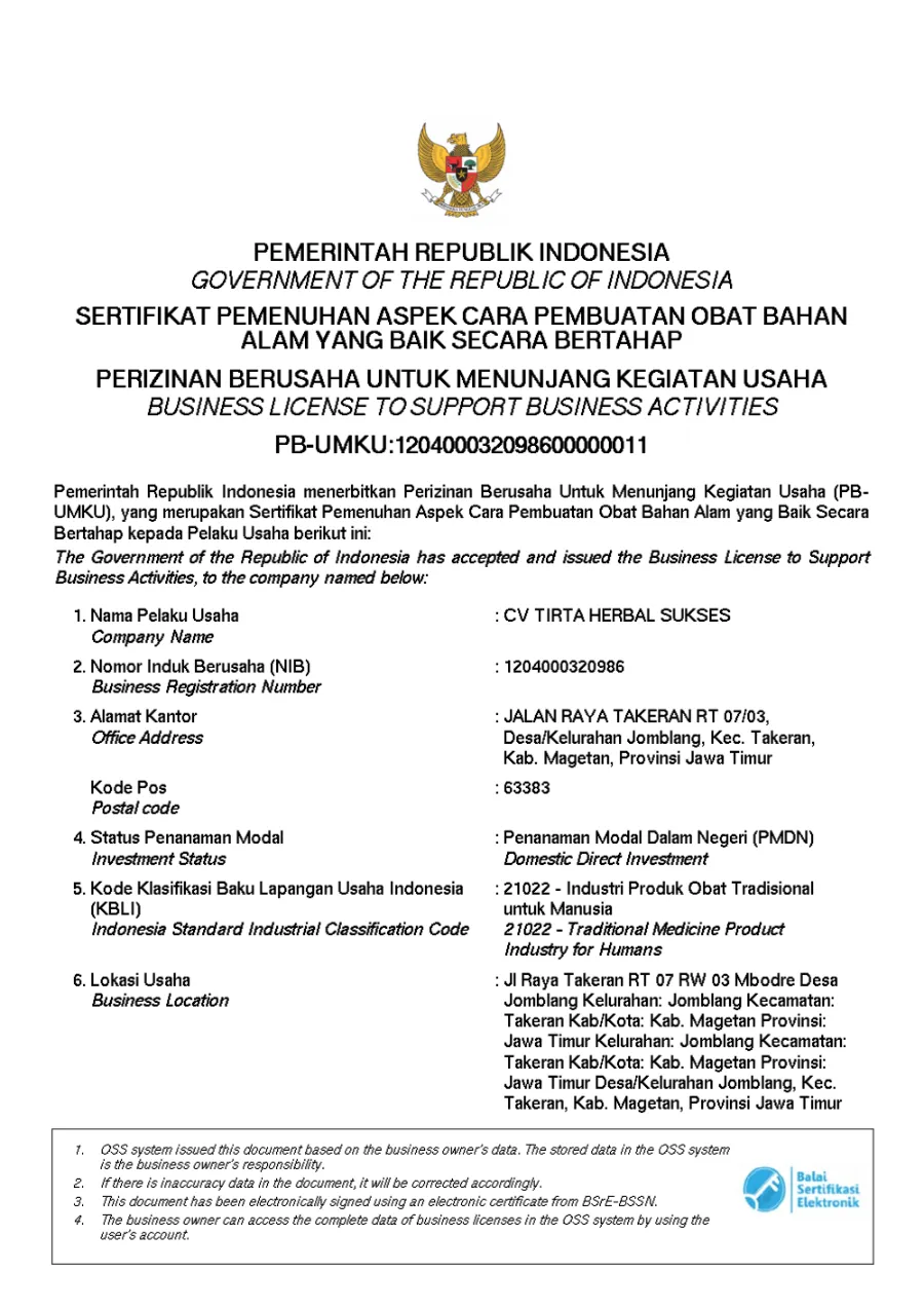 Sertifikat CPOTB Bertahap Tahap II Cairan Obat Dalam